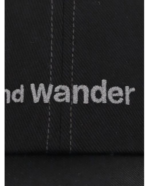 And Wander Logo-embroidered Cap Black