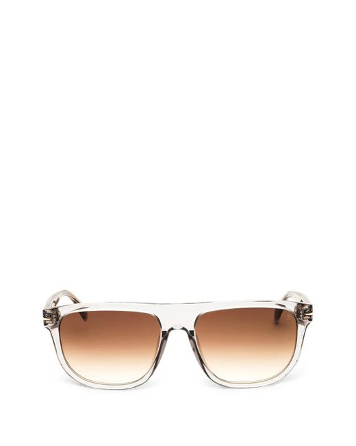 David Beckham White Square-Frame Sunglasses for men