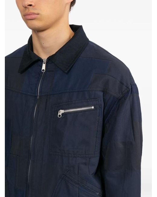 Comme des Garçons Blue Multi-Pocket Patchwork Overshirt for men