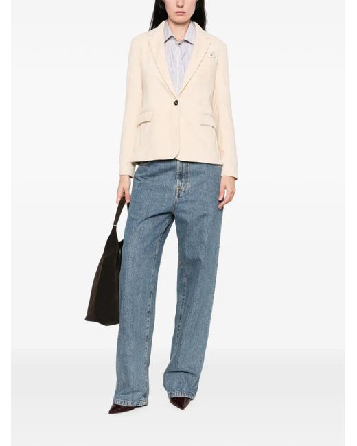 Circolo 1901 Natural Corduroy-Effect Single-Breasted Jacket