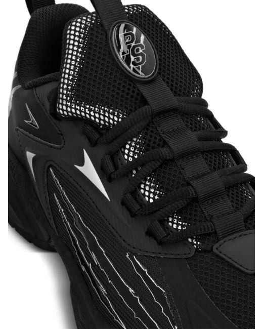 Philipp Plein Black Lo-Top Logo-Print Sneakers