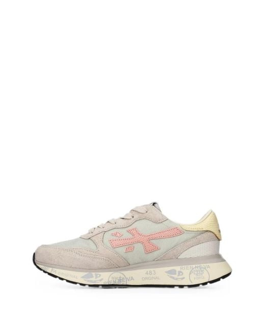 Premiata White Lauryn Logo-Patch Sneakers