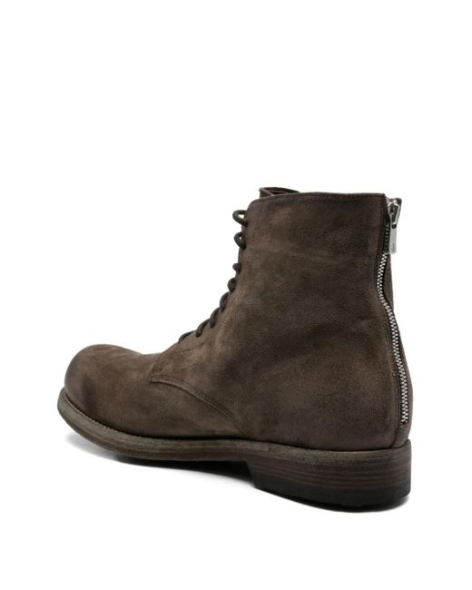 Officine Creative Lace-Up Zip-Up Boots in Brown for Men | Lyst