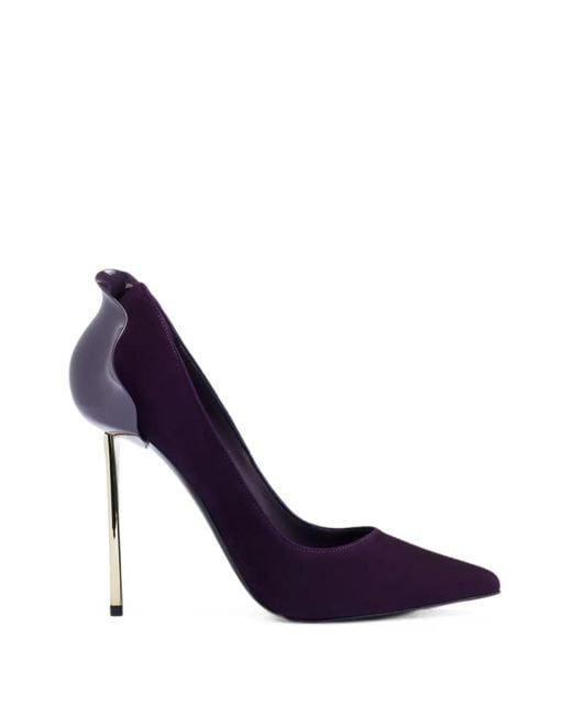 Le Silla Purple Petalo Suede Pumps