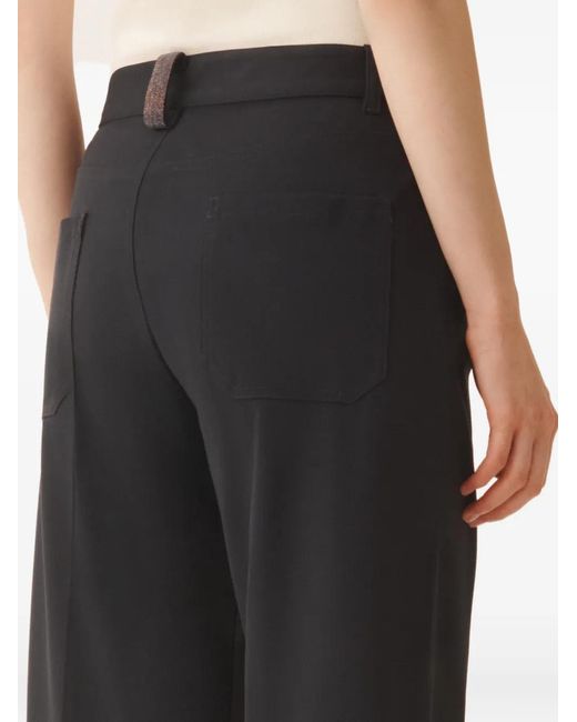 Fabiana Filippi Black Viscose Polyamide Elastane Pants