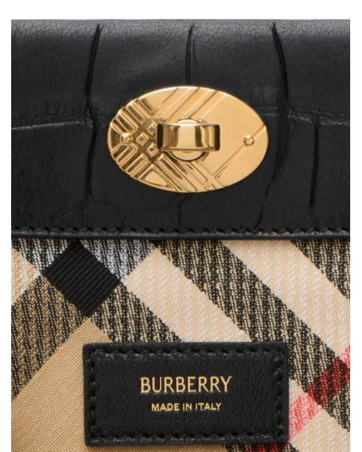 Burberry Cotswolds Schoudertas Met Krokodillen-Reliëf in het Black