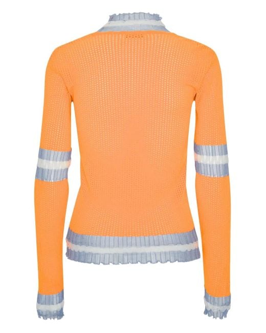 Henrik Vibskov Orange Perforated Ruffled Sweater