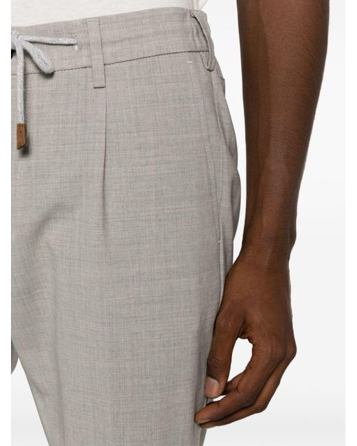 Pantalones ajustados con cordones Eleventy de hombre de color Gray