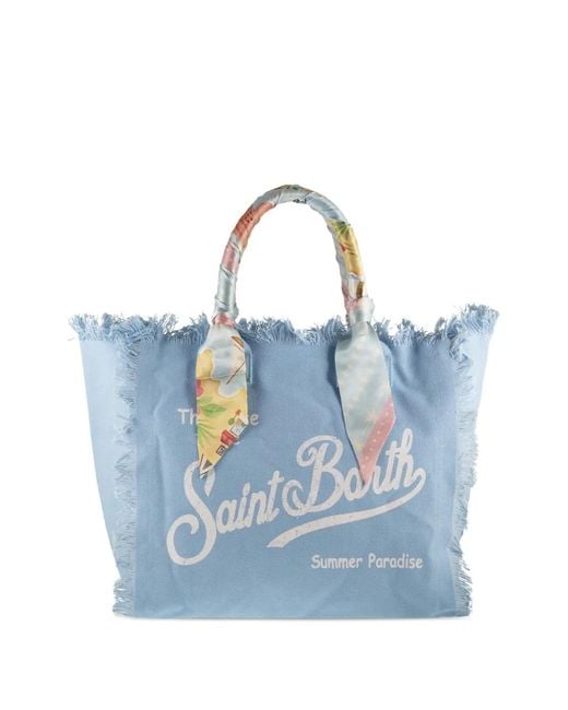 Mc2 Saint Barth Blue Sac Cabas À Foulard Enroulé