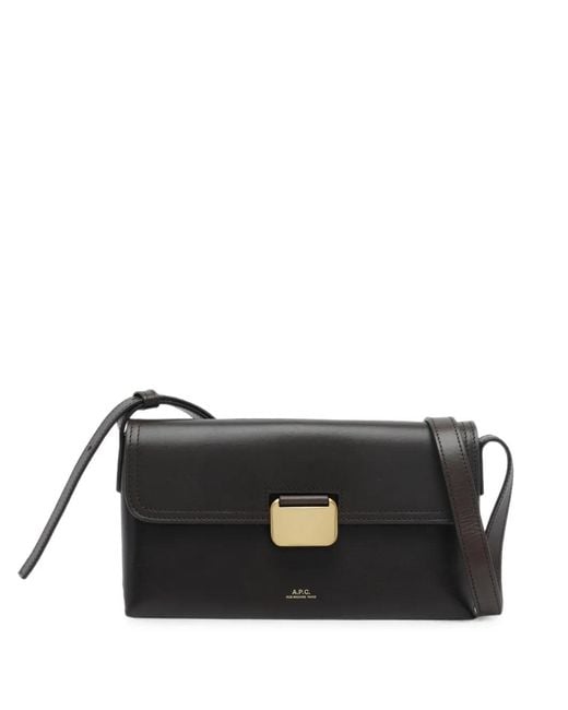 A.P.C. Black Small Simone Leather Shoulder Bag