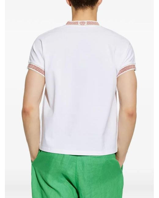 Versace White V-Neck T-Shirt for men