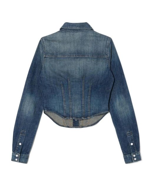 Re/done Blue X Pamela Anderson Denim Shirt