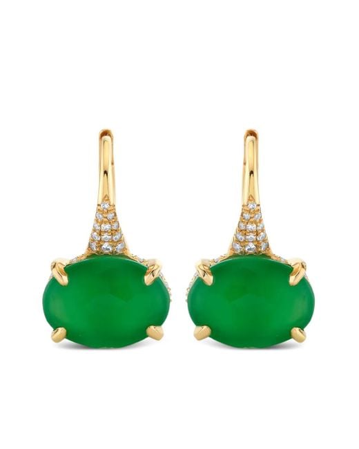 SHAY Green 18Ct Diamond And Garnet Earrings