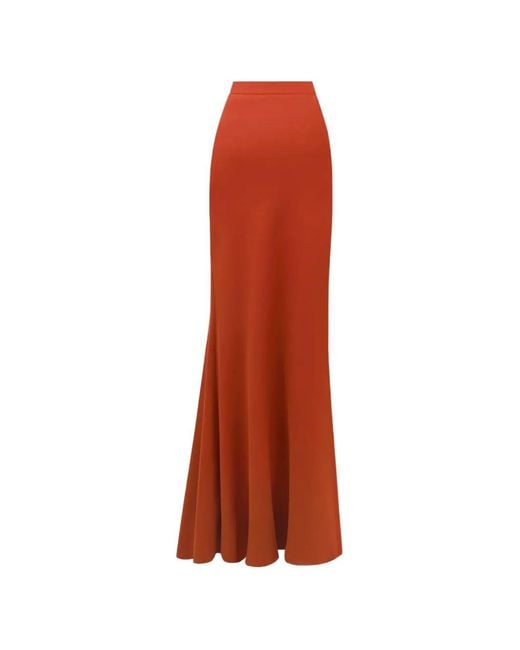 Gemy Maalouf Orange High-Waisted Floor-Length Skirt