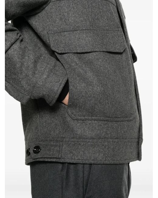 NEW YORK RESIDENT Gray Collared Overshirt for men