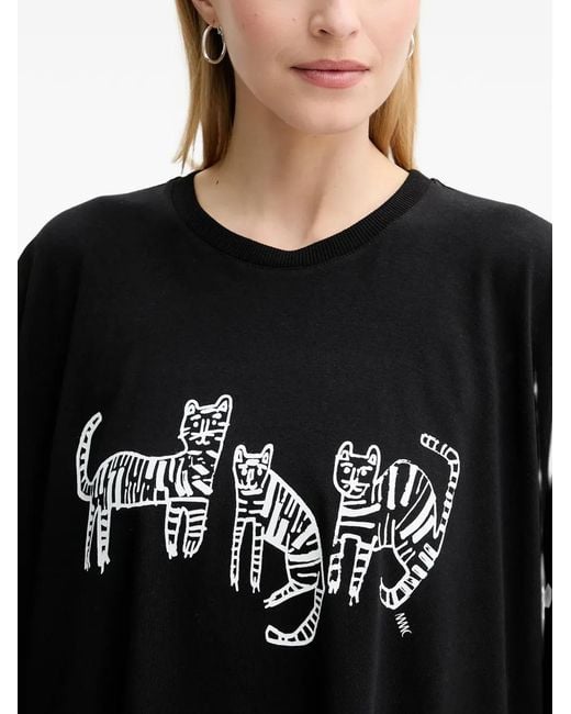 MMC Studio Black Tiger-Print T-Shirt