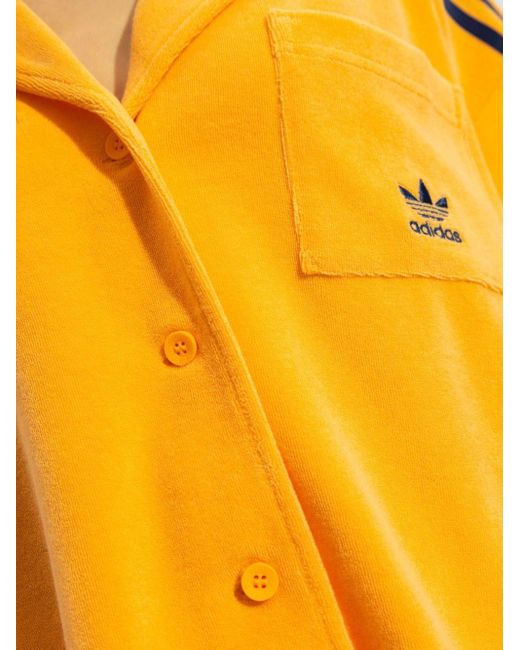 Adidas Originals Badstof Blouse Met Borduurwerk in het Yellow
