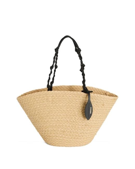 Borsa A Secchiello Tangle Con Logo di Jil Sander in Natural