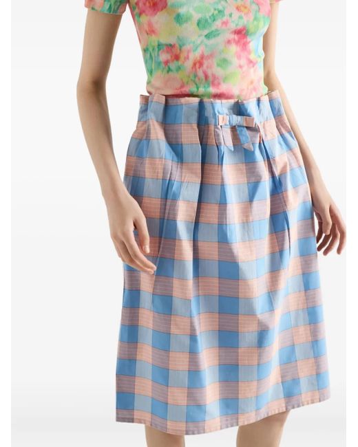 Jupe À Détail De Nœud Prada en coloris Blue
