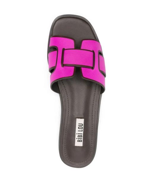 Bibi Lou Purple Holly Leather Sandals