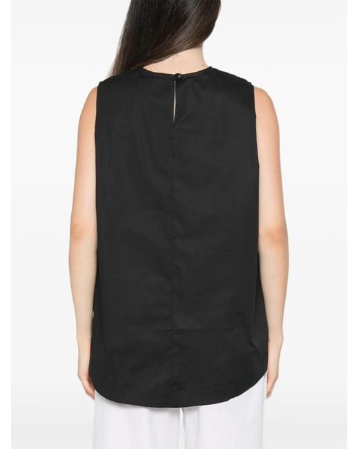 MOUTAKI Black Sleeveless Blouse