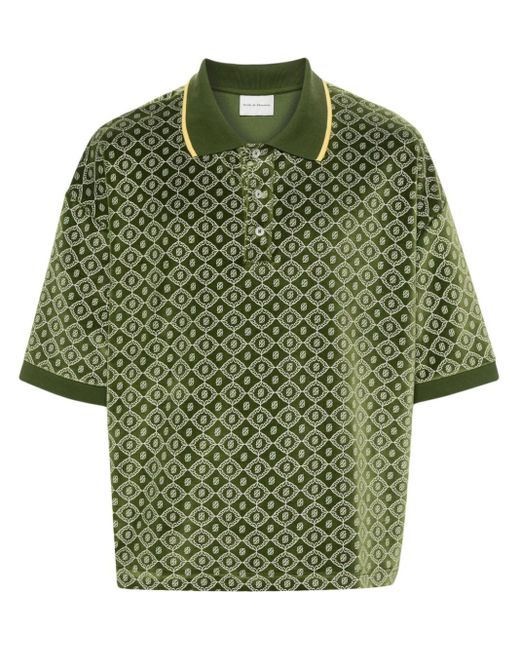 Drole de Monsieur Green Le Polo Monogramme Polo Shirt for men