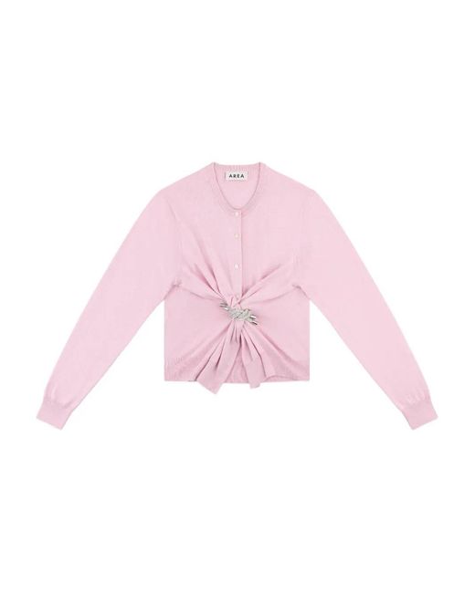 Area Pink Crystal-Knot Cardigan