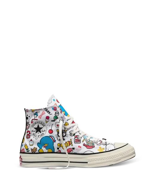 Converse White X Hello Kitty And Friends Chuck 70 Stickers Sneakers