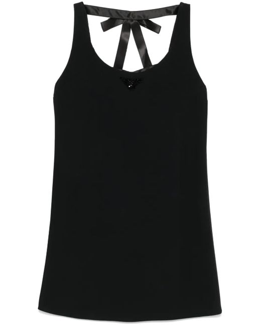 Robe Courte À Plaque Logo Prada en coloris Black
