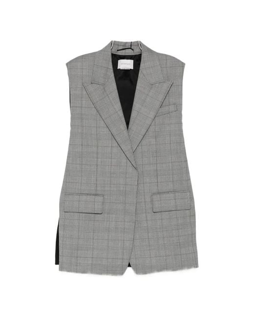 Sportmax Gray Prince Of Wales Check Sleeveless Waistcoat