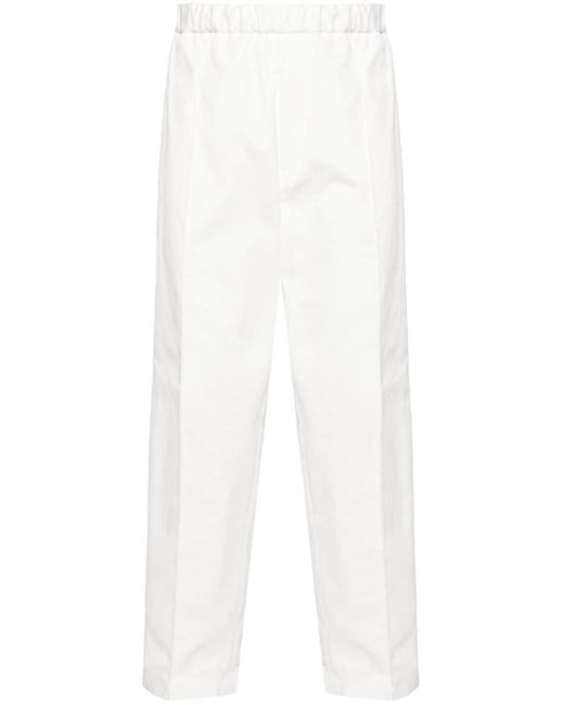 Jil Sander White Tapered-leg Cotton Trousers for men