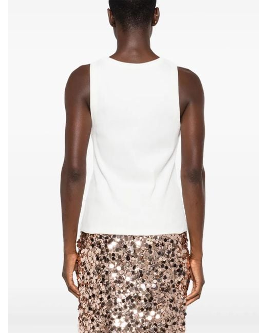 Top con cuello redondo Marella de color White