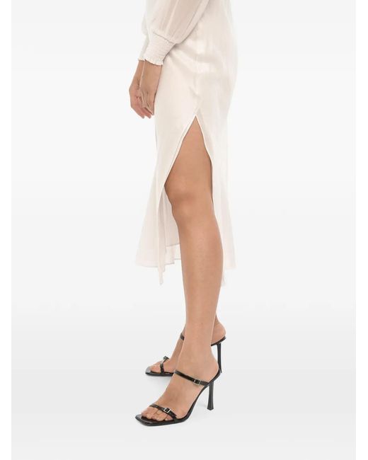 AllSaints White Bailey Lace-Trim Midi Dress