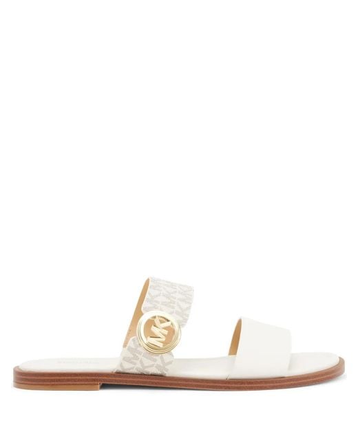 Michael Kors White Vera Leather Sandals