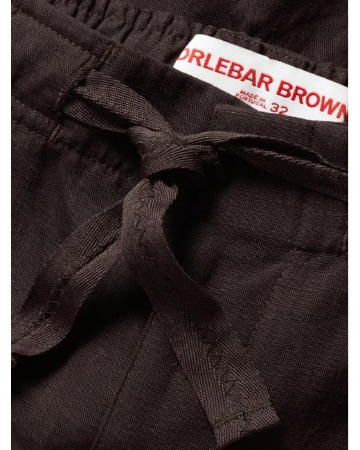 Orlebar Brown White Alex Drawstring Linen Deck Shorts for men