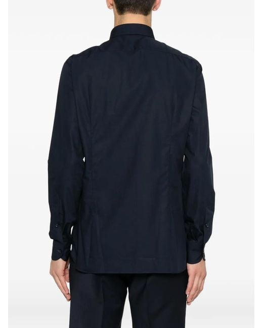 Truzzi Blue Button-Down Collar Shirt for men