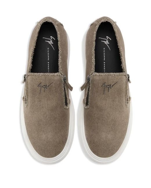 Giuseppe Zanotti Brown Gz Mike Zip Low-Top Sneakers for men