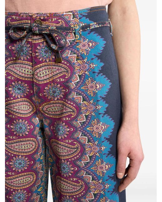 Etro Blue Printed Jeans