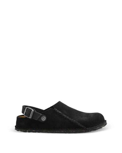 Birkenstock Black Lutry Suede Flat Mules