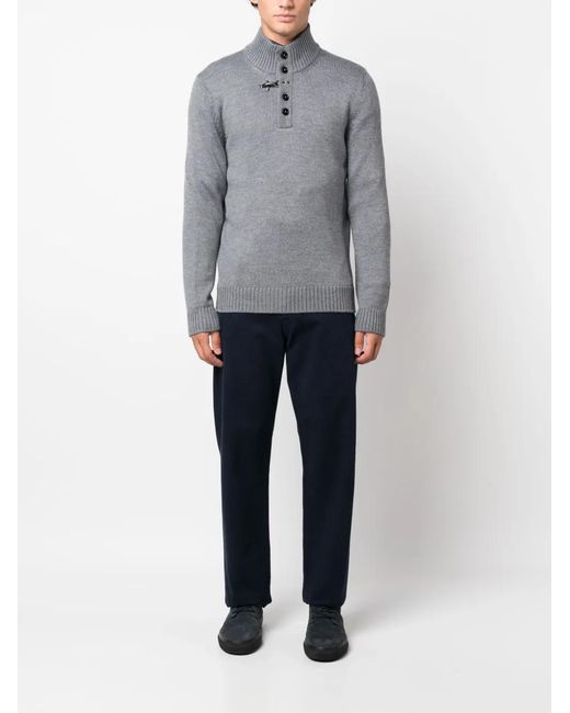 Fay Gray Mock-Neck Wool Sweater for men