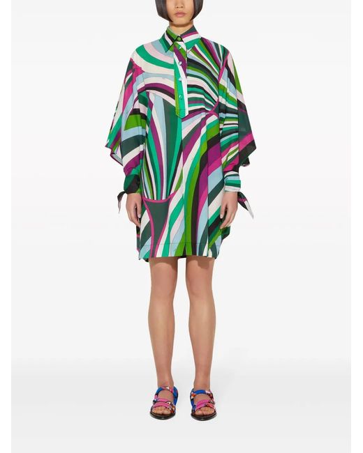 Emilio Pucci Green Iride Cotton Minidress