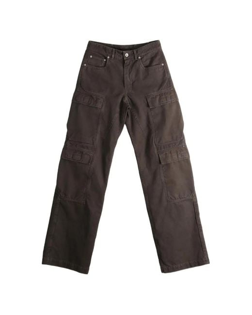 Rick Owens Gray Multi-Pocket Cargo Pants