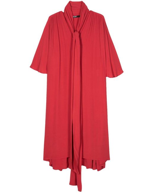 Bimba Y Lola Red Flutter-sleeves Midi Dress