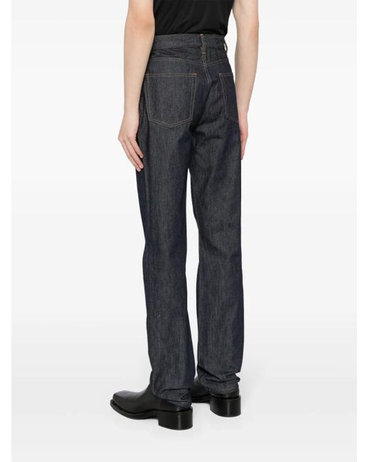 Helmut Lang Blue High-Rise Straight-Leg Jeans for men