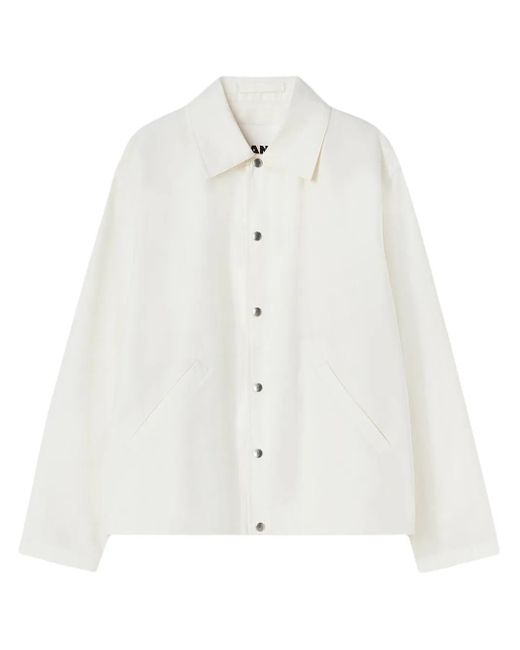 Jil Sander White Logo Cotton Jacket for men