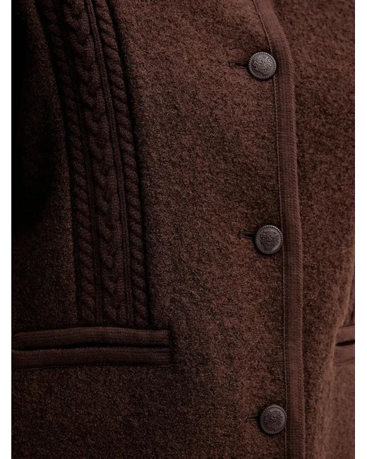 INTROPIA Brown Cable-Knit Jacket