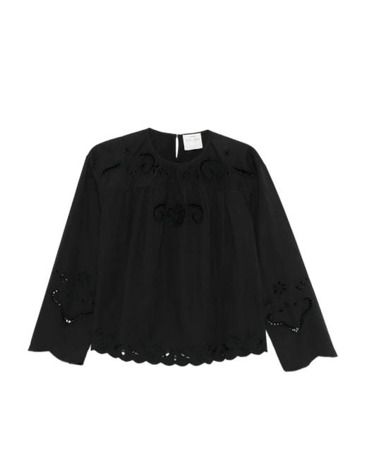 Forte_forte Black Cut-Out Blouse