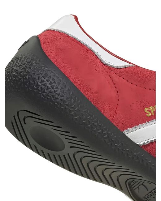 Adidas Red Spezial Three Stripes Sneakers