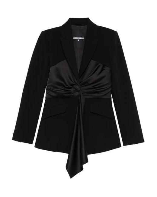 Patrizia Pepe Black Draping Blazer