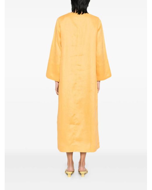 Robe En Lin À Taille Nouée Bambah en coloris Yellow